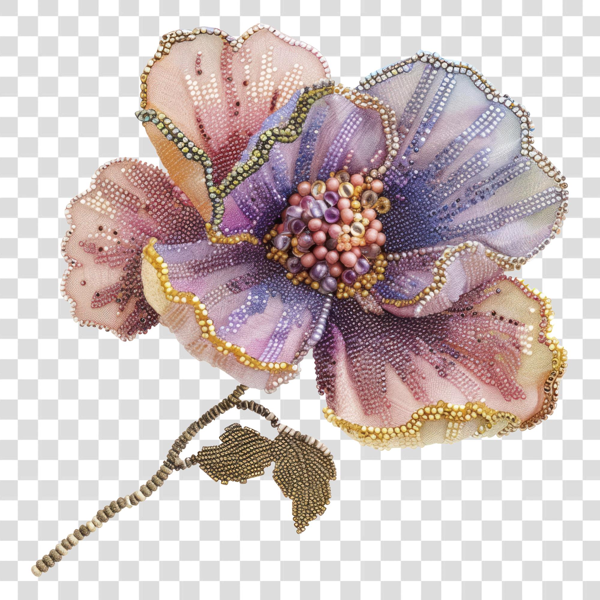 Detail: floral gold thread embroidery